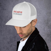 Classic Snapback Trucker Cap, a white adjustable snapback trucker hat for streetwear fashion