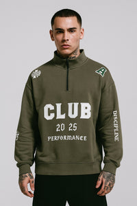 CLUB 2025 Performance Zip Sweatshirt - Military Green