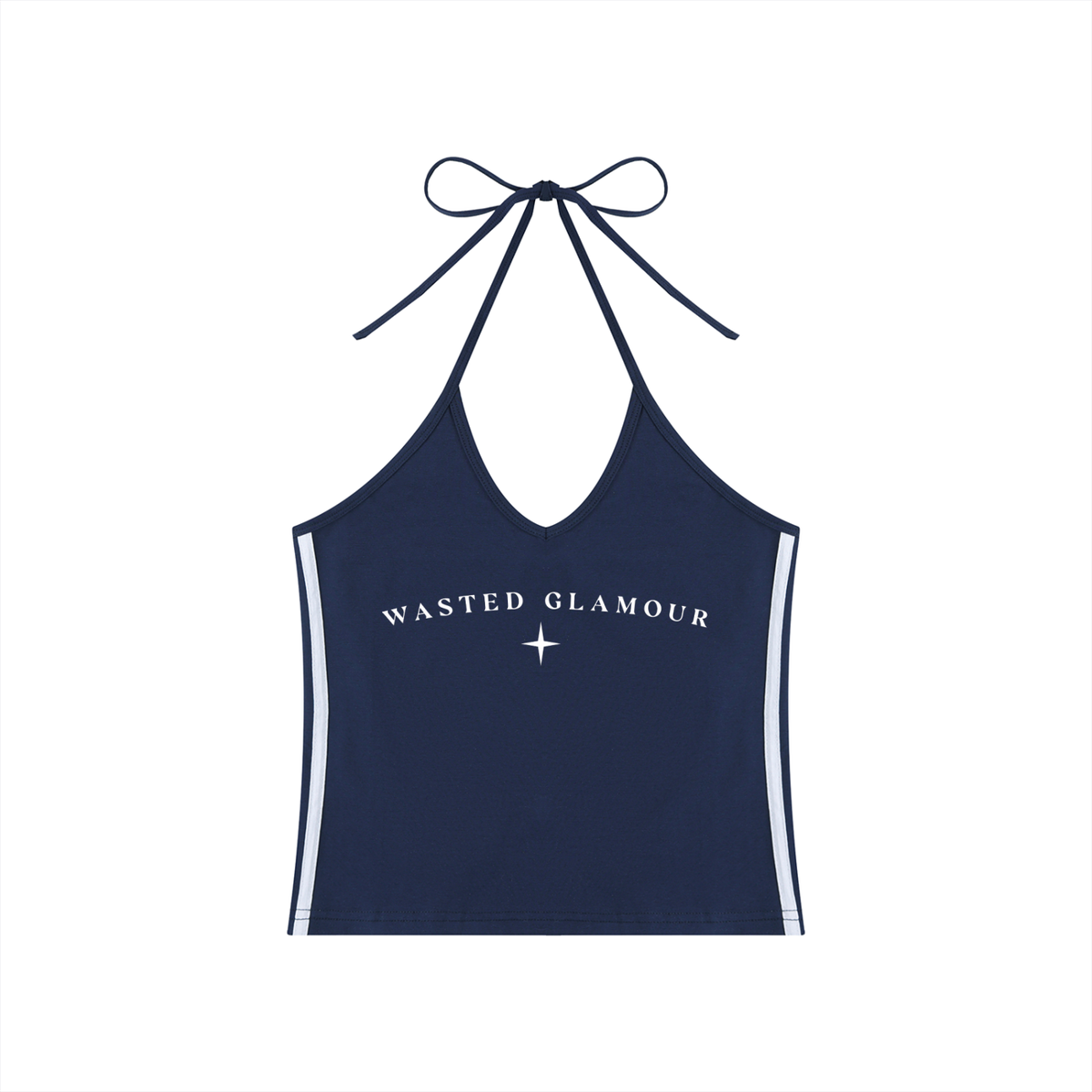 Women's Color Block Halter Crop Tank Top