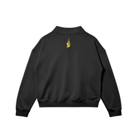 DEDICATION Flame Sleeve Varsity Zip Sweatshirt - Black