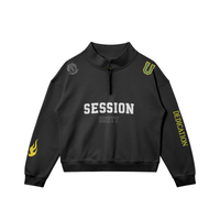 DEDICATION Flame Sleeve Varsity Zip Sweatshirt - Black - Black / S