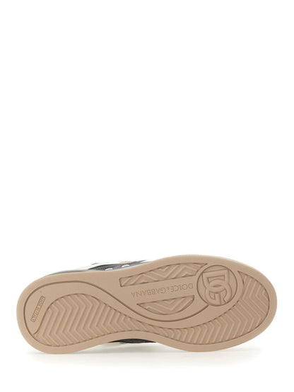 Dolce & Gabbana Beige White Low Top Sneakers