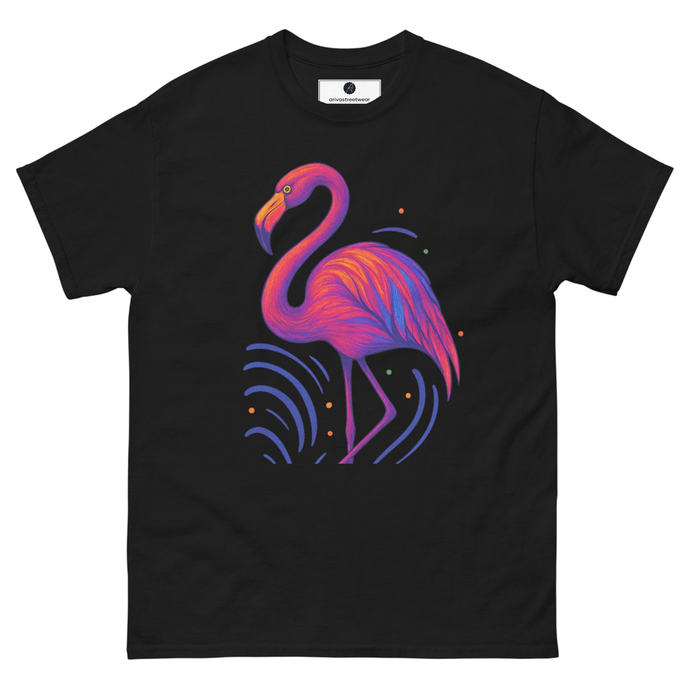Electric Flamingo Vibes Tee - Black - S