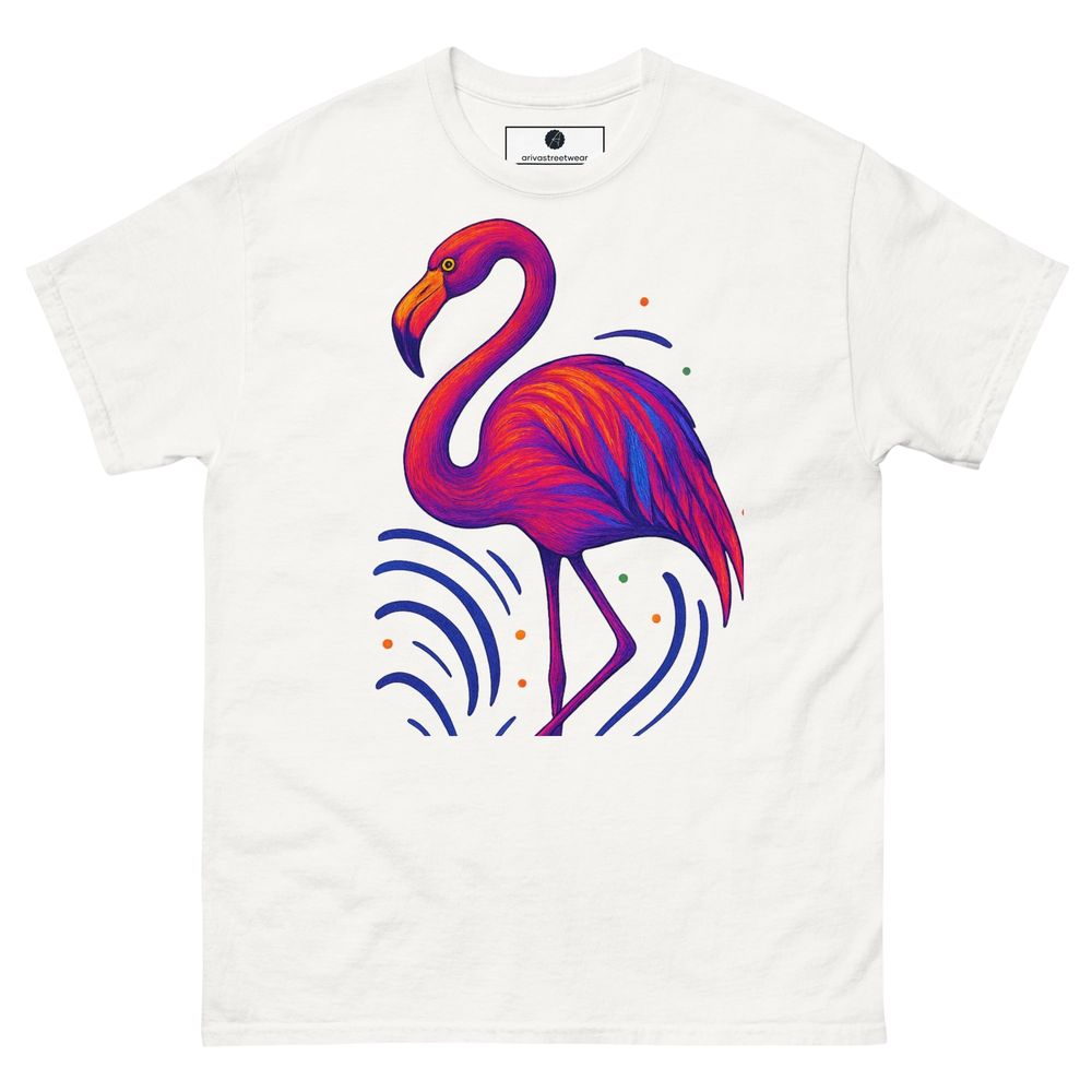 Electric Flamingo Vibes Tee - White - S