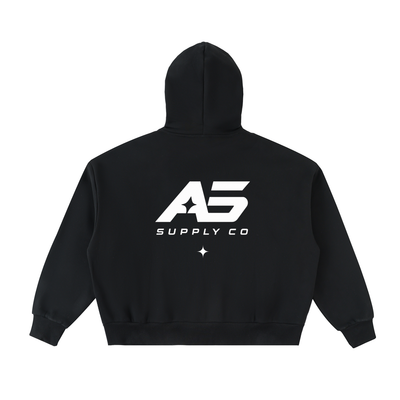Fleeced Full-Zip Boxy Hoodie - hover