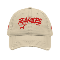 Fearless Distressed Dad Cap - Beige - Beige / One size