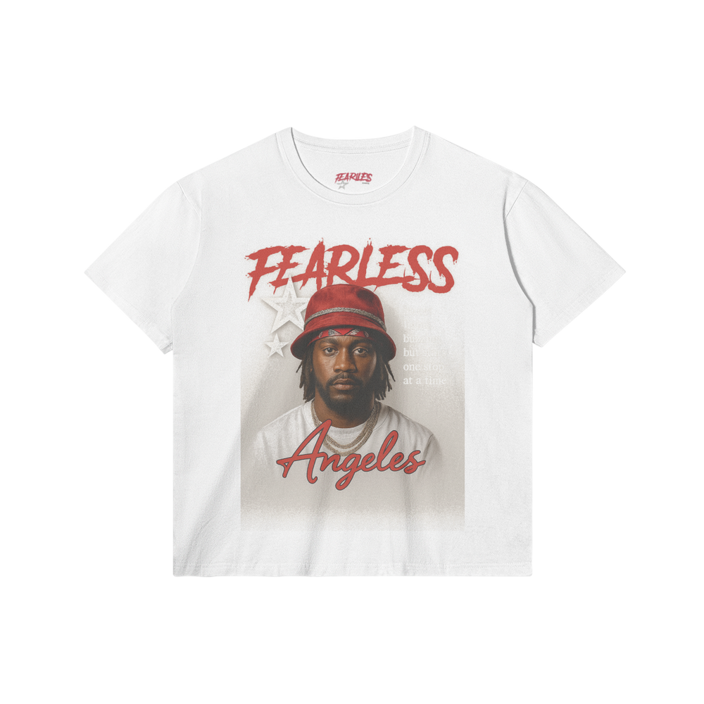 Fearless Los Angeles Oversized Streetwear Graphic T-Shirt - White
