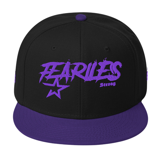 Fearless Strong Graffiti Snapback Hat - Black / One size