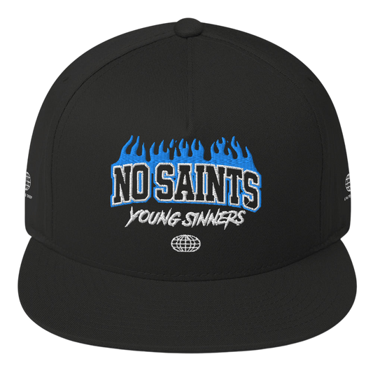 Flat Bill Cap No Saints Young Sinners Black - Black / One size