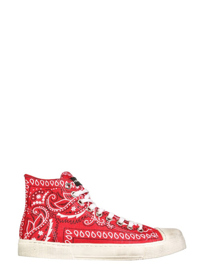 GIENCHI Red Bandana High Top Canvas Sneakers - GIENCHI / Red