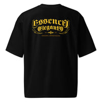 Gold CE Lettering T-Shirt Black Oversized