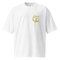 Gold CE Lettering T-Shirt White Oversized - S