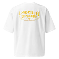 Gold CE Lettering T-Shirt White Oversized