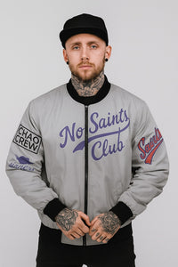 Gray Bomber Jacket | No Saints Club