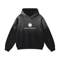 Black Heavyweight Sunfade Oversized Hoodie featuring a prominent logo