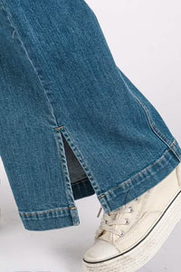 High-Waisted Wide-Leg Denim Jeans with Front Seams - Black / XL12 / israel - Women’s Jeans