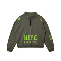 HYPE CLOTHING™ Neon Dropout Half-Zip Sweatshirt - Green