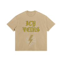 Icy Veins Graphic Tee - Beige - Khaki / XS