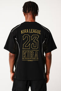 KIRA League ’23 Gothic Mesh Panel Jersey Tee BLACK