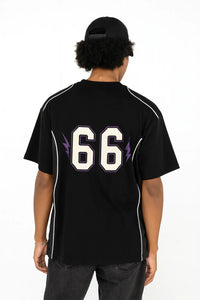 KIRA League ’23 Gothic Mesh Panel Jersey Tee VIOLET BLACK