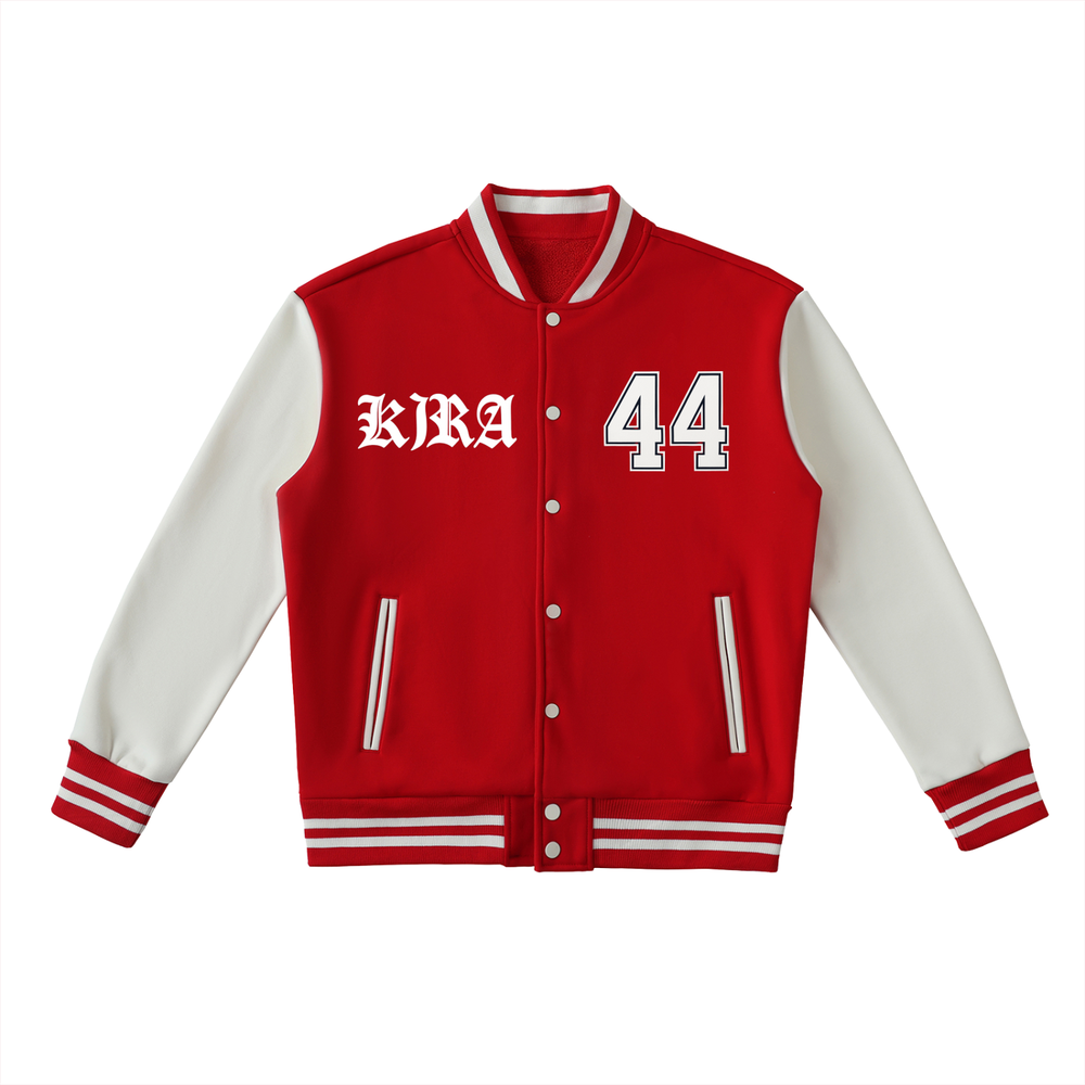 Kira League Varsity Jacket – Red & White Edition - Red with White / XS