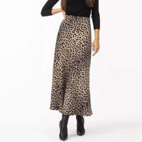 Leopard Print Satin Maxi Skirt - 3 / S - Women’s Skirts