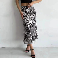 Leopard Print Satin Maxi Skirt - 2 / S - Women’s Skirts