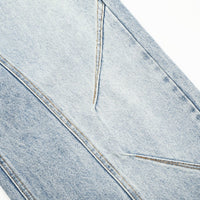 Denim patchwork jeans.