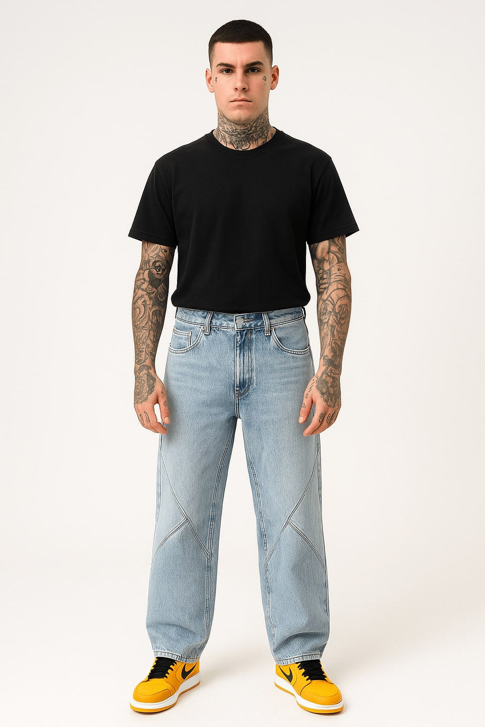light wash wide leg jeans