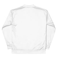 Luxury White and Gold Bomber Jacket made of brushed fleece for stylish streetwear