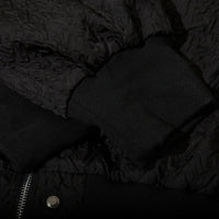 Black textured bomber jacket showcasing the MA1 Quilted White Bomber Jacket style