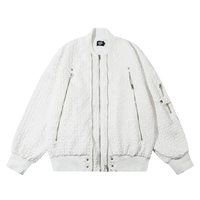 White textured MA1 Quilted Bomber Jacket for a stylish and modern look