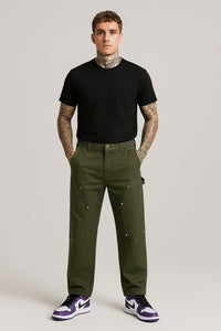 mens olive green carpenter pants