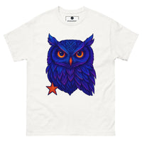 Neon Wisdom: Psychedelic Owl T-Shirt - S