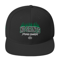 No Saints Young Sinners Green Black Snapback Hat - Black / One size