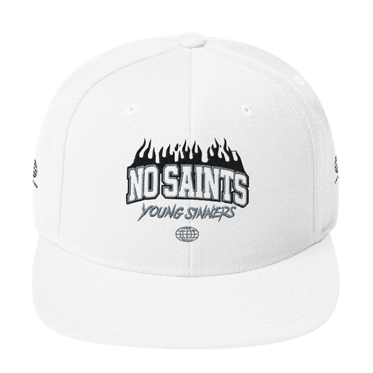 No Saints Young Sinners White Snapback Hat