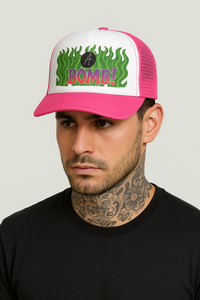 pink trucker hat