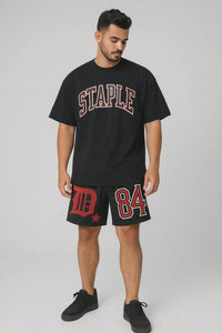 Urban Varsity '84 Black Streetwear Shorts