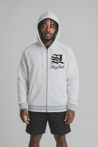 Savage SL "Stay Real" White Zip Hoodie