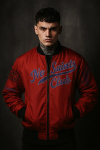 Red Bomber Jacket | No Saints Club