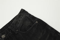 Retro Black Baggy Jeans in stylish black denim fabric for a trendy look
