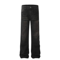 Black wide-leg Retro Black Baggy Jeans displayed on a white background