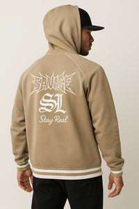 Savage SL ’Stay Real’ Beige Zip Hoodie