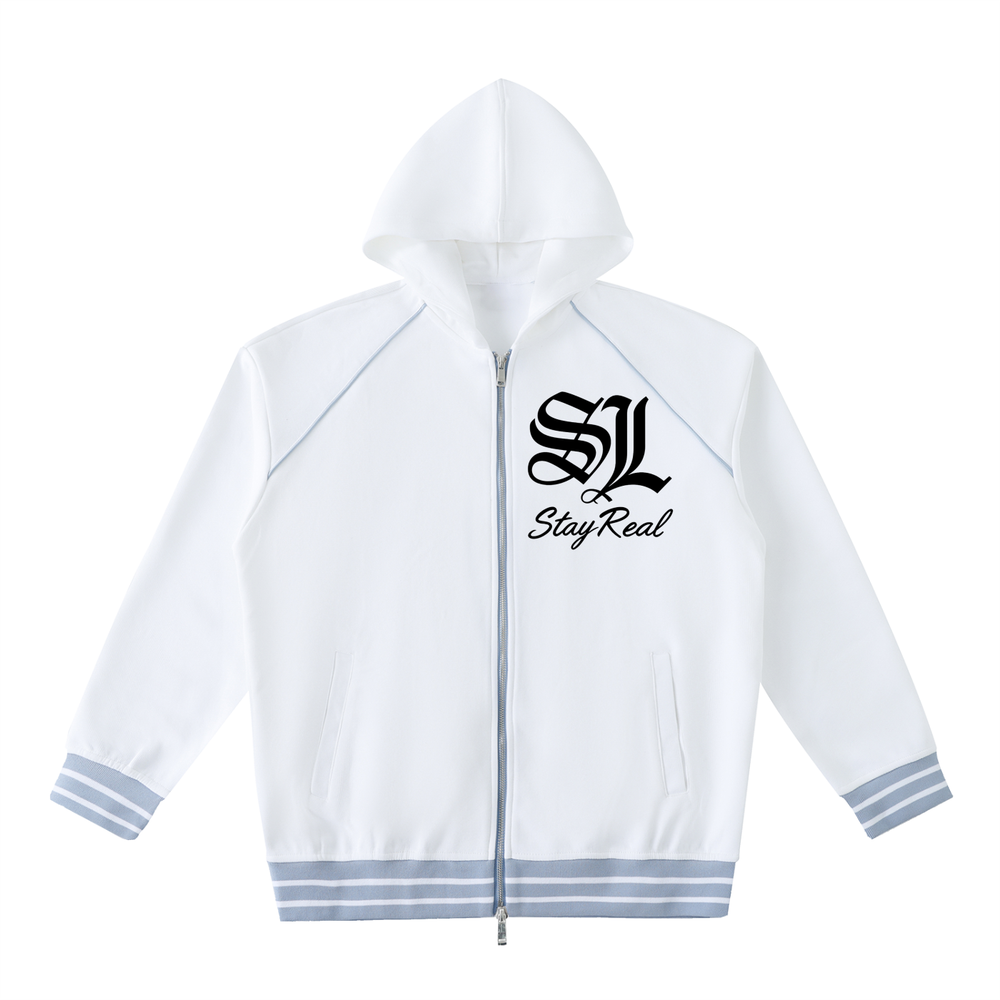 Savage SL ’Stay Real’ White Zip Hoodie White / 2XS