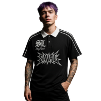 Savage Stay Real Contrast Streetwear Polo BLACK