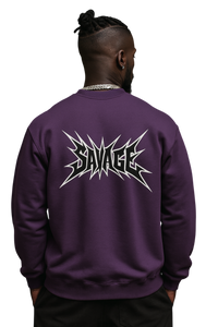 Savage Stay Real Graphic Crewneck PURPLE