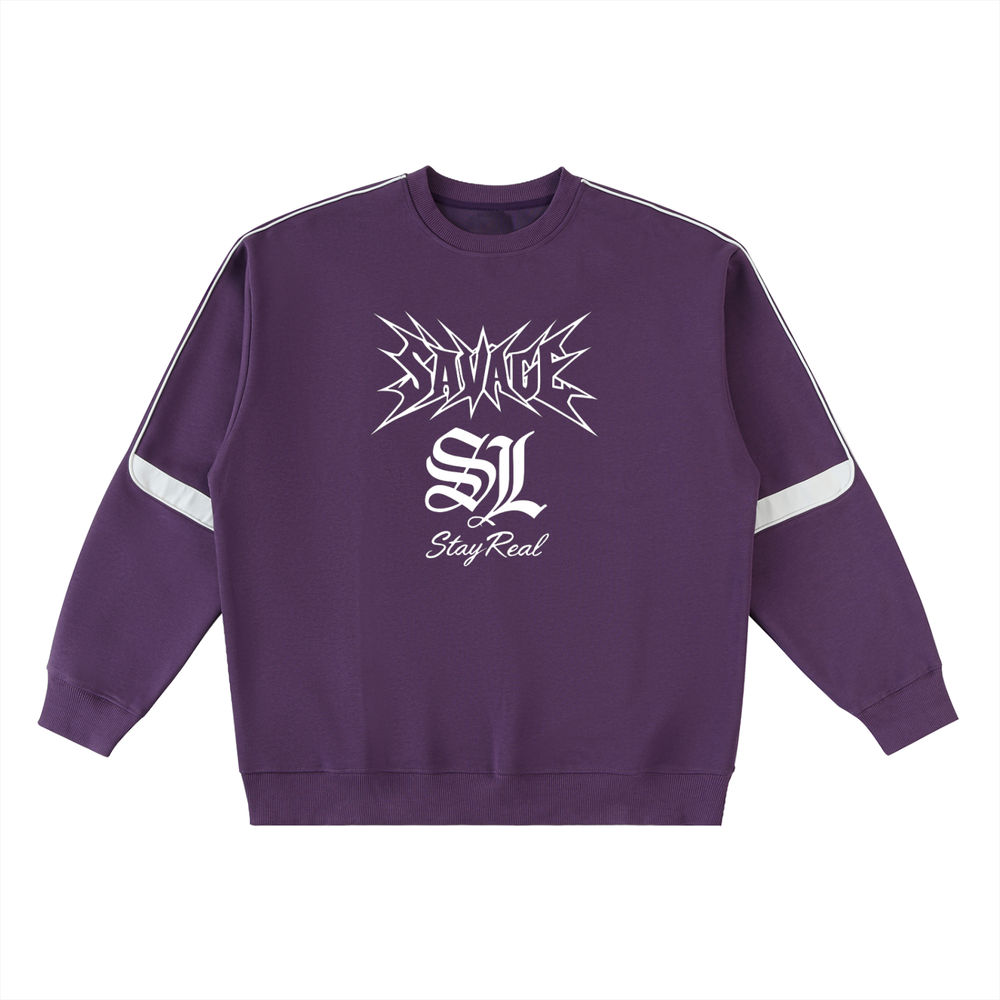 Savage Stay Real Graphic Crewneck PURPLE Purple / S