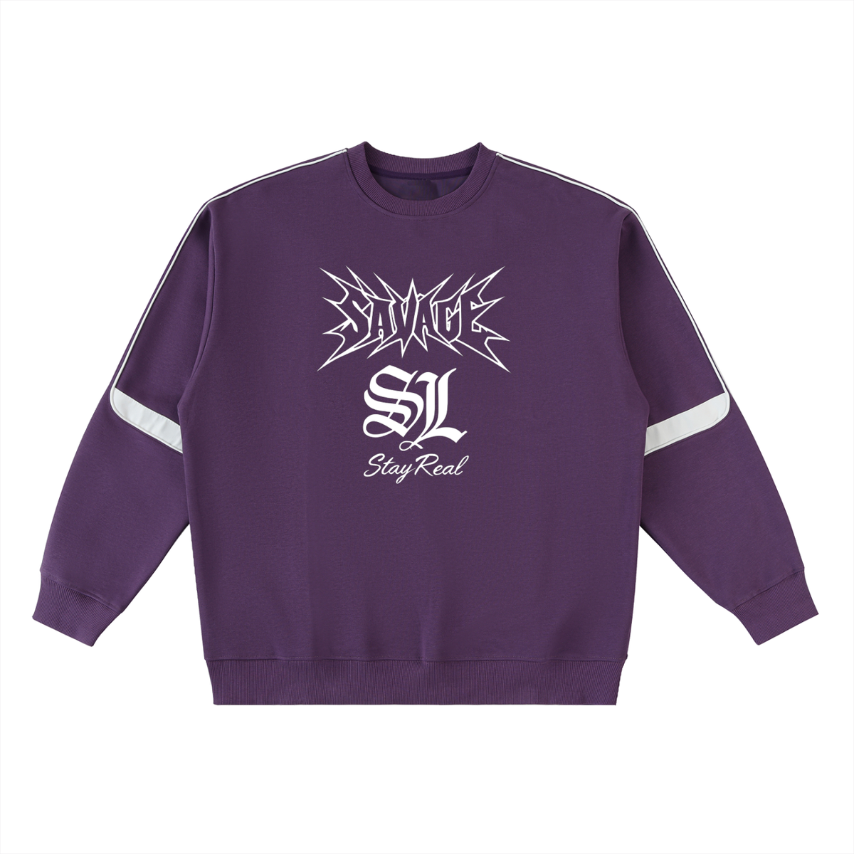 Savage Stay Real Graphic Crewneck PURPLE Purple / S