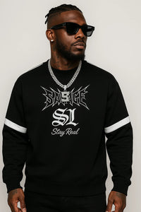 Savage Stay Real Graphic Crewneck Streetwear
