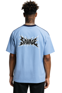 Savage Stay Real Graphic Streetwear T Shirt – Sky Blue Edition